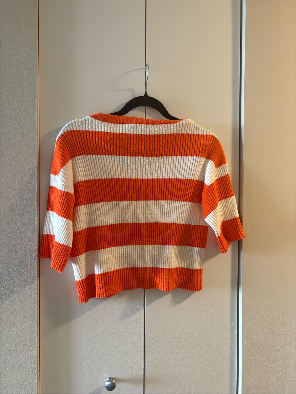 Mango Orange and White Striped Ribbed Top - Picture 3 of 3